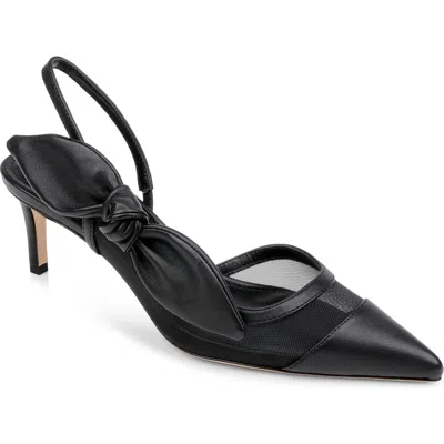 Dee Ocleppo Women's Caracas Knotted Bow Leather And Mesh Slingback Pump In Black