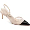 Dee Ocleppo Women's Caracas Knotted Bow Leather And Mesh Slingback Pump In Oat Leather
