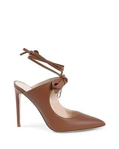 Pre-owned Dee Ocleppo Bow Mules - Tan Leather - Brown -size 35