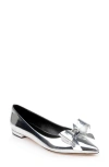 Dee Ocleppo Clinton Leather Ballerina Shoes In Silver Metallic