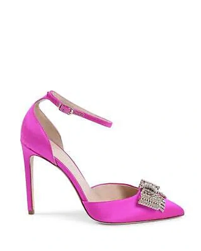 Pre-owned Dee Ocleppo Crystal Bow Pump - Pink Satin Heels - Pumps & Heels - Fuchsia