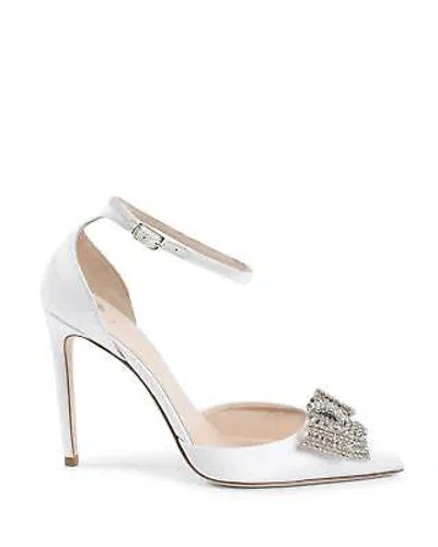 Pre-owned Dee Ocleppo Crystal Bow Satin Pump - Pumps & Heels - Ivory -size 37