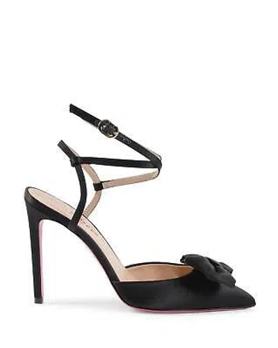 Pre-owned Dee Ocleppo Bow Pumps Black Satin Pointed Toe Stiletto Heel - Pumps &