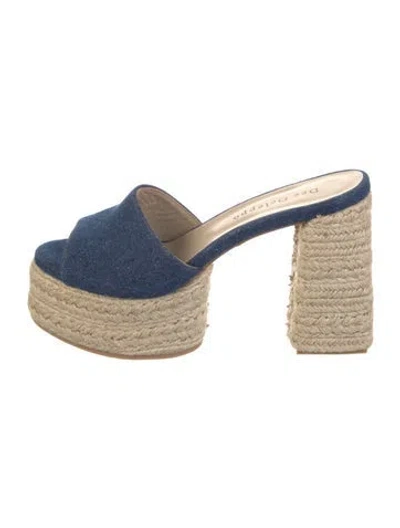 Pre-owned Dee Ocleppo Denim Slides In Blue