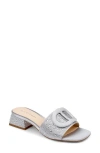 Dee Ocleppo Dizzy Ii Slide Sandal In Silver Satin