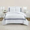 Dee Ocleppo Embroidered Cable Border 3-piece Comforter Set In Blue;white