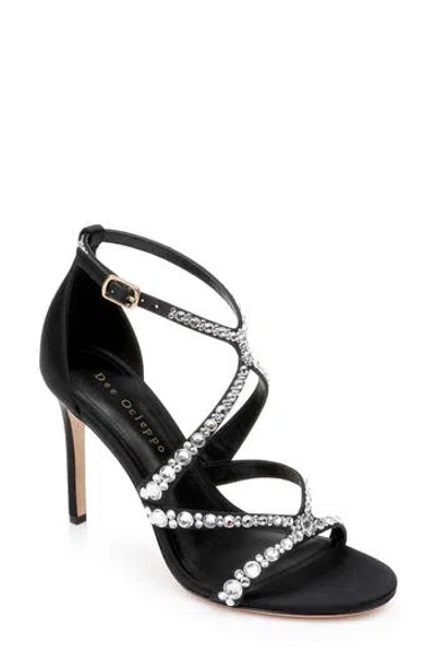 Dee Ocleppo Fiji Strappy Sandal In Black Satin