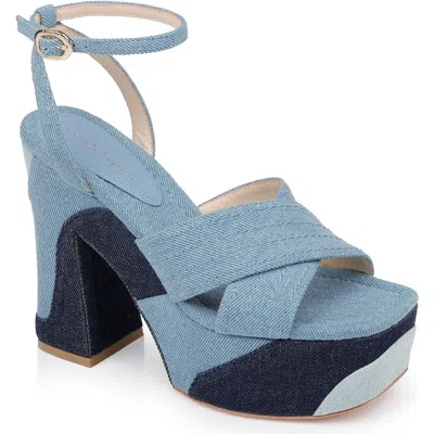 Dee Ocleppo Havana Denim Platform Sandals In Blue Combo