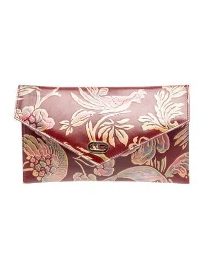 Pre-owned Dee Ocleppo Leather Clutch In Burgundy