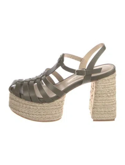 Pre-owned Dee Ocleppo Leather Colorblock Pattern Mules In Neutral