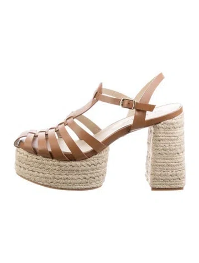 Pre-owned Dee Ocleppo Leather Espadrilles In Neutral