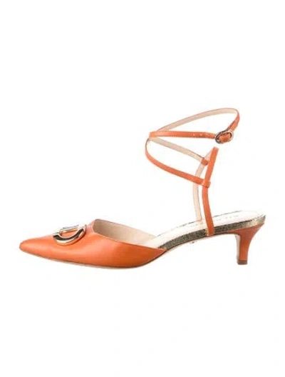 Pre-owned Dee Ocleppo Leather Pumps In Orange