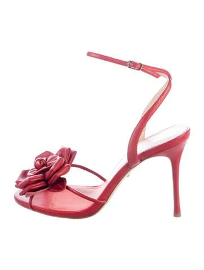 Pre-owned Dee Ocleppo Leather Sandals In Red