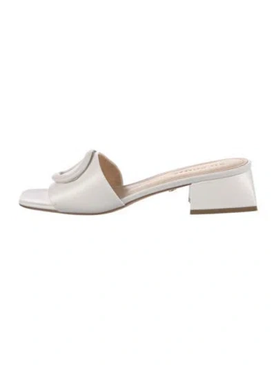 Pre-owned Dee Ocleppo Leather Slides In White