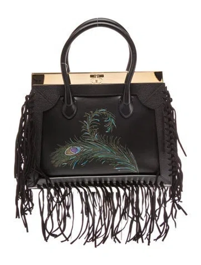 Pre-owned Dee Ocleppo Leather Top Handle Bag In Black