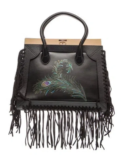 Pre-owned Dee Ocleppo Leather Top Handle Bag In Black