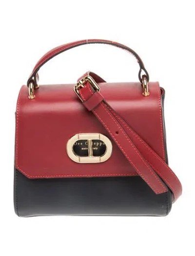 Pre-owned Dee Ocleppo Leather Top Handle Bag In Red