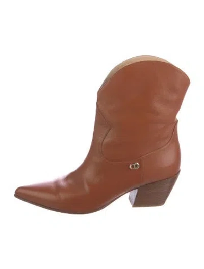 Pre-owned Dee Ocleppo Leather Western Boots In Brown