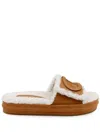 Dee Ocleppo Lima Genuine Shearling Platform Sandal In Braun