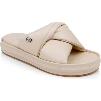 Dee Ocleppo Milan Leather Slides In Oat Leather