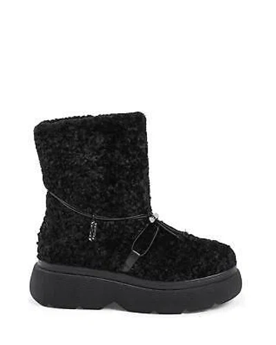 Pre-owned Dee Ocleppo Modern Shearling Ankle Boot With Rubber Soles - Boots - Black