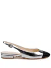 Dee Ocleppo Mumbai Slingback Cap Toe Flat In Silver