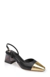 Dee Ocleppo Naples Cap Toe Slingback Pump In Black/gold