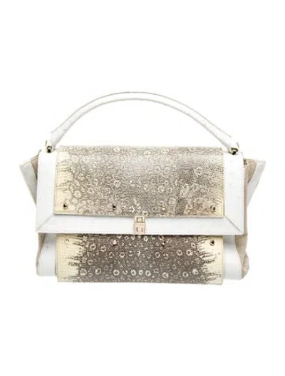 Pre-owned Dee Ocleppo Ostrich Top Handle Bag In Multi