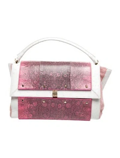 Pre-owned Dee Ocleppo Ostrich Top Handle Bag In Pink