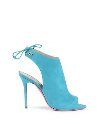 Pre-owned Dee Ocleppo Peep Toe Bow Detail Ankle Bootie - Green -size 35