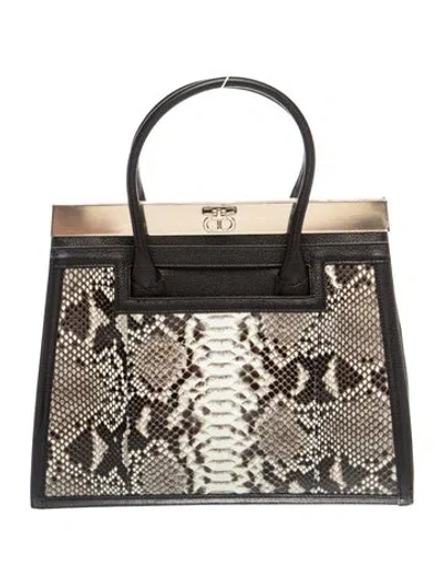 Pre-owned Dee Ocleppo Python Top Handle Bag In Multicolor