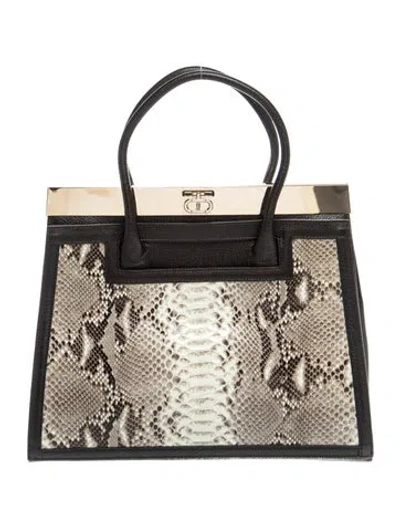 Pre-owned Dee Ocleppo Python Top Handle Bag In Multicolor