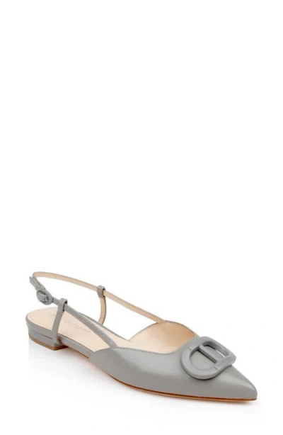 Dee Ocleppo Rome Pointed Toe Slingback Sandal In Grey Leather