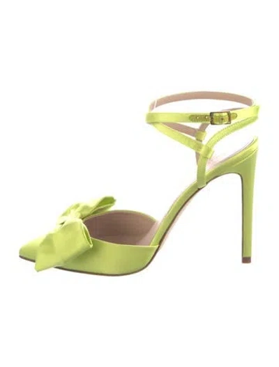 Pre-owned Dee Ocleppo Satin Pumps In Green