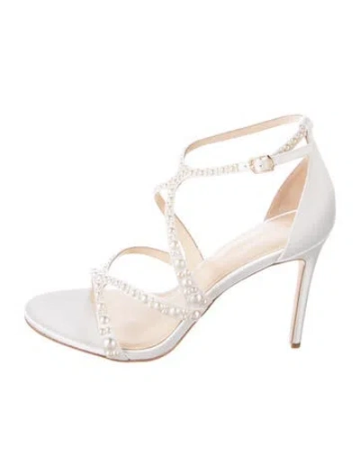 Pre-owned Dee Ocleppo Satin Sandals In White