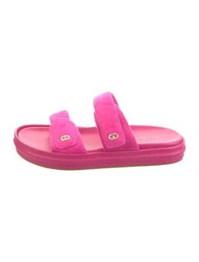 Pre-owned Dee Ocleppo Velvet Slides In Pink