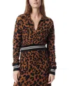 Dee Ocleppo Women's Barbara Jacquard Split-neck Sweater In Animal Print