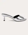 Dee Ocleppo Bogota Pointed Toe Slide Sandal In Silver