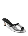 Dee Ocleppo Bogota Pointed Toe Slide Sandal In Silver Leather