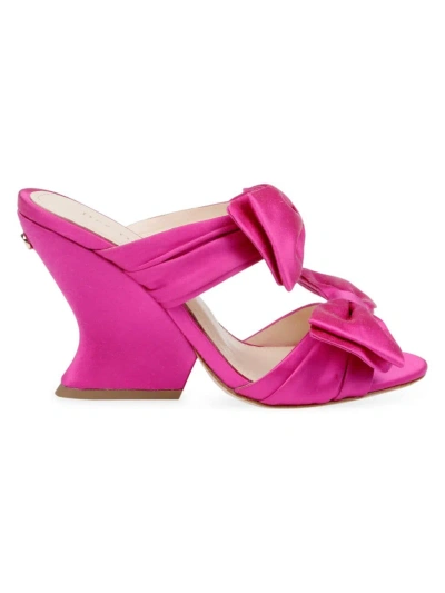 Dee Ocleppo Women's Burgundy Wedges In Pink Satin