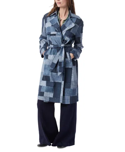 Dee Ocleppo Women's Cassie Patchwork Tie-belt Trench Coat In Blue