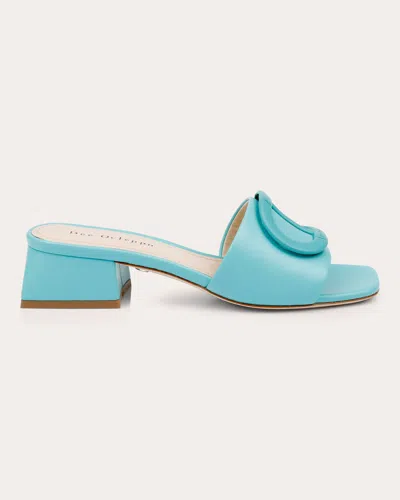 Dee Ocleppo Dizzy Leather Buckle Mule Sandals In Blue