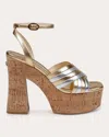 Dee Ocleppo Havana Leather Platform Sandals In Gold