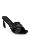 Dee Ocleppo Ireland Criss-cross Leather Mules In Black Satin