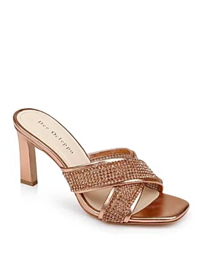 Dee Ocleppo Ireland Criss-cross Leather Mules In Copper Leather