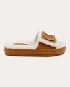Dee Ocleppo Lima Genuine Shearling Platform Sandal In Brown