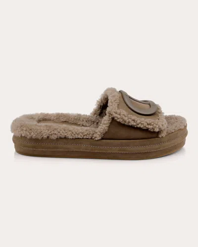 DEE OCLEPPO WOMEN'S LIMA PLUSH SUEDE SLIDE