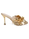 Dee Ocleppo Women's London Embellished Metallic-leather Sandal In Gold Leather