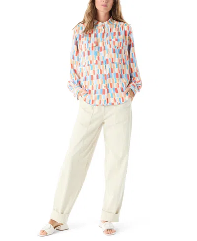 Dee Ocleppo Women's Printed Stand Collar Long Sleeve Top In Multi