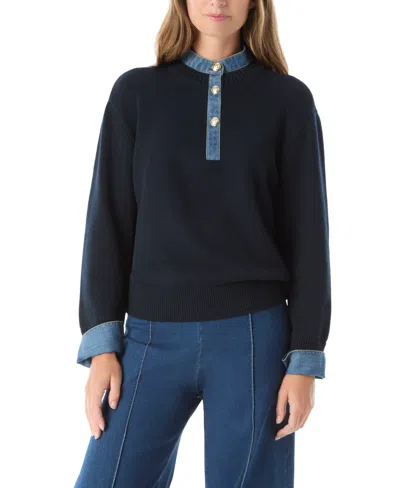 Dee Ocleppo Women's Rae Front Button Closure Sweater In Black
